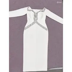 Շքեղ սպիտակ երեկոյան զգեստ (XL)